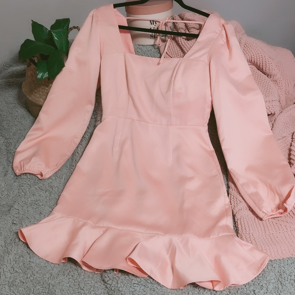 NEW! Forever 21 Flounce Satin Mini Dress